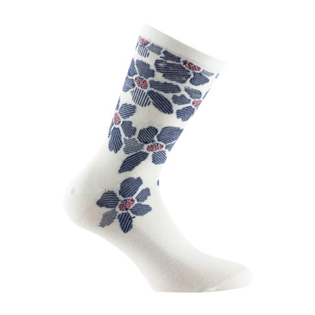 Mi-chaussettes en coton motif floral MADE IN FRANCE