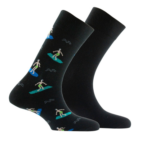 Lot de 2 paires de mi-chaussettes en coton motifs surfeurs