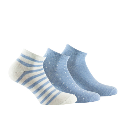 Lot de 3 paires de chaussettes courtes en coton "Marin"