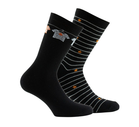 Lot de 2 paires de mi-chaussettes en coton "Marin"