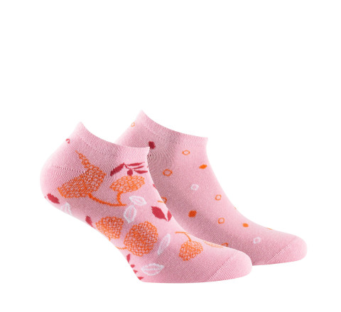 Lot de 2 paires d'invisibles en coton Fleurs et Pois
