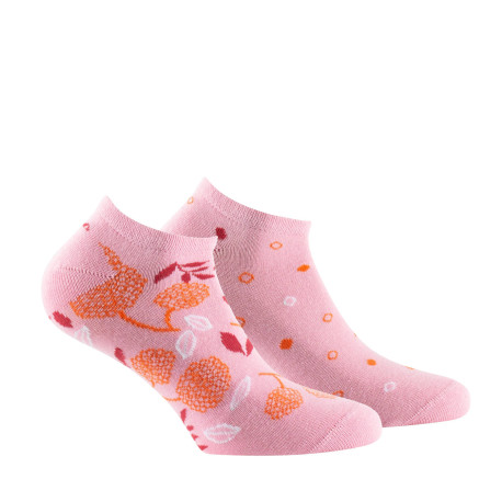 Lot de 2 paires d'invisibles en coton Fleurs et Pois