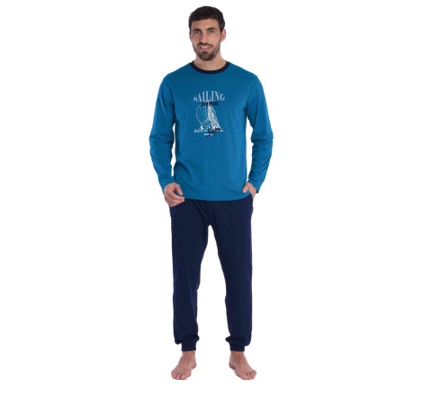 Pyjama long en pur coton "SAILING"