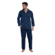 Pyjama long en popeline pur coton et micro motifs