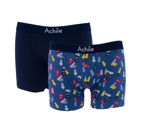 Pack de 2 boxers en coton bio motifs Quilles