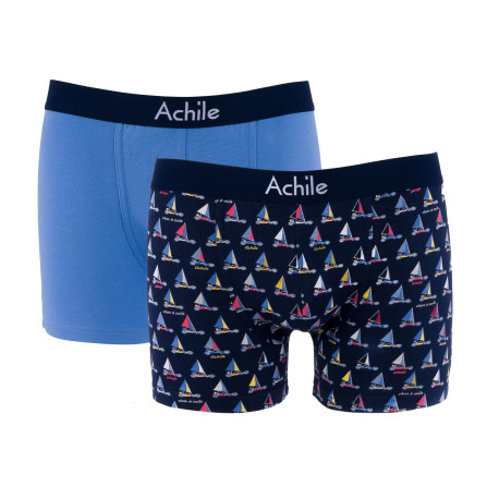 Pack de 2 boxers en coton bio motifs Bon vent