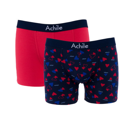 Pack de 2 boxers en coton bio motifs Achile et sa bande