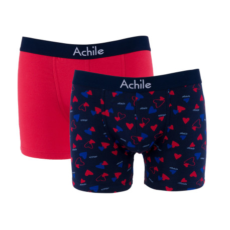 Pack de 2 boxers en coton bio motifs Achile et sa bande