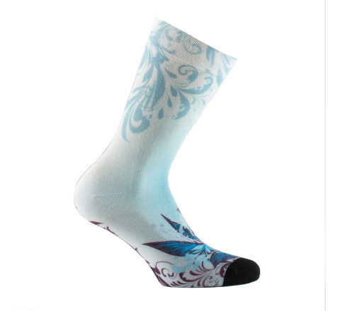 Mi-chaussettes imprimées en viscose motif papillon