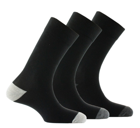 Lot de 3 paires de mi-chaussettes unies en coton