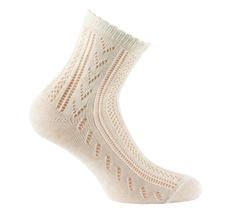 Chaussette ultra courte en coton mailles verticales