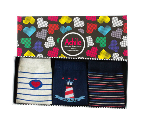 Coffret 3 paires de mi-chaussettes Phare MADE IN FRANCE