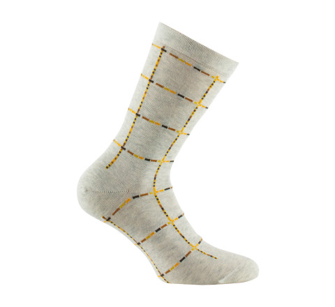 Mi-chaussettes en coton motif carreaux MADE IN FRANCE