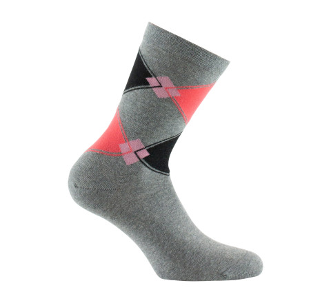 Mi-chaussettes en coton Intarsia MADE IN FRANCE