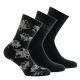 Lot de 3 paires de mi-chaussettes motifs Flowers