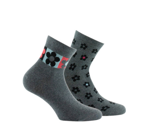 Lot de 2 paires de socquettes Flowers en coton