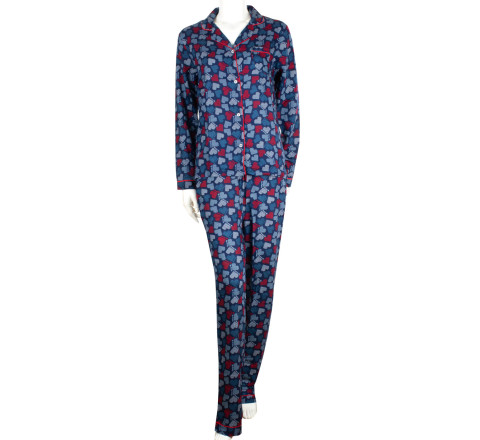 Pyjama long en viscose motifs COEURS