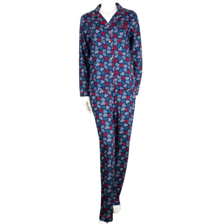 Pyjama long en viscose motifs COEURS