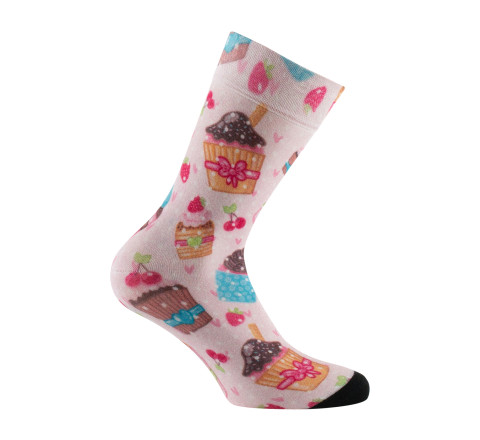 Mi-chaussettes en viscose motif Pancakes