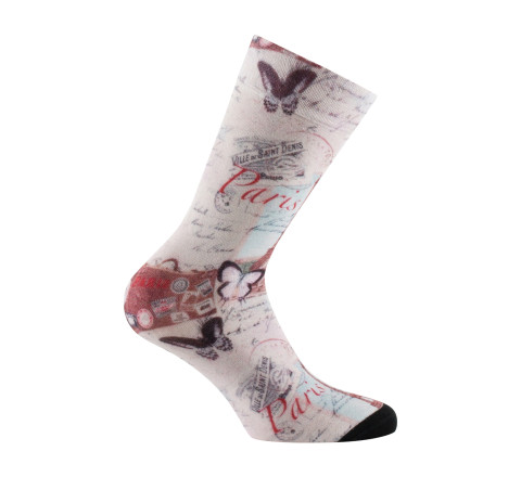 Mi-chaussettes en viscose motif PARIS