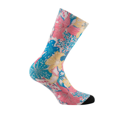 Mi-chaussettes en viscose motif floral