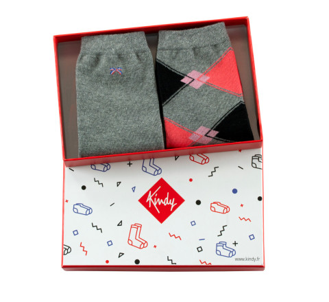 Coffret de 2 paires de chaussettes chics en coton MADE IN FRANCE