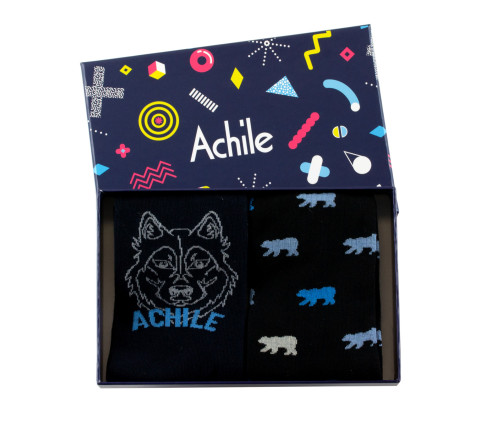 Coffret de 2 paires de chaussettes Sibérie en coton MADE IN FRANCE