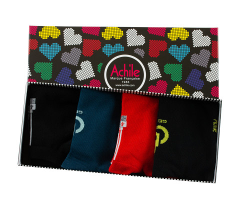 Coffret de 4 paires d'invisibles GEEK en coton MADE IN FRANCE