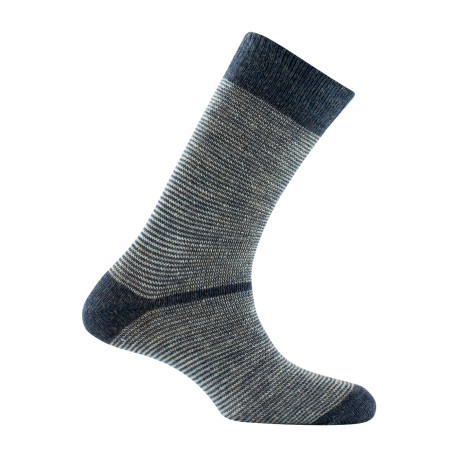 Mi-chaussettes rayées en laine et polyester