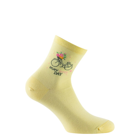 Socquettes en coton motif vélo MADE IN FRANCE