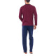 Pyjama long col rond jersey coton