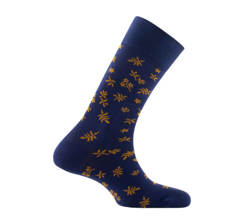 Mi-chaussettes en coton motif herbier MADE IN FRANCE
