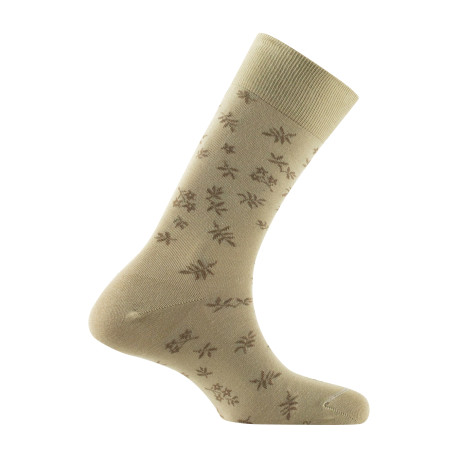 Mi-chaussettes en coton motif herbier MADE IN FRANCE