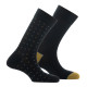 Lot de 2 paires de mi- chaussettes Al over chevrons plus unie MADE IN FRANCE