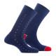 Lot de 2 paires de mi- chaussettes Al over chevrons plus unie MADE IN FRANCE
