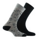 Lot de 2 paires de mi-chaussettes en coton motif chiens