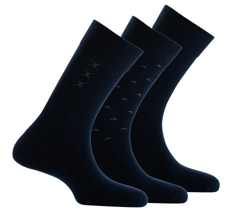 Lot de 3 paires de mi-chaussettes en coton assorties