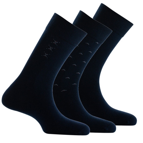 Lot de 3 paires de mi-chaussettes en coton assorties