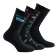Lot de 3 paires de mi-chaussettes en coton motifs été