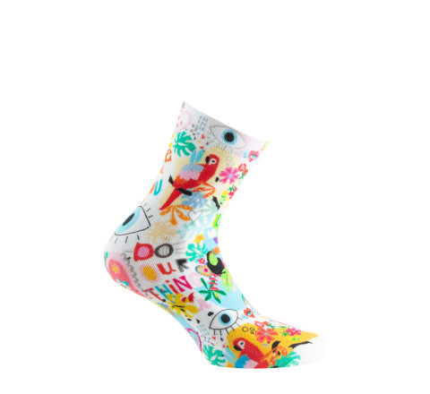 Socquette imprimée jungle en viscose de bambou