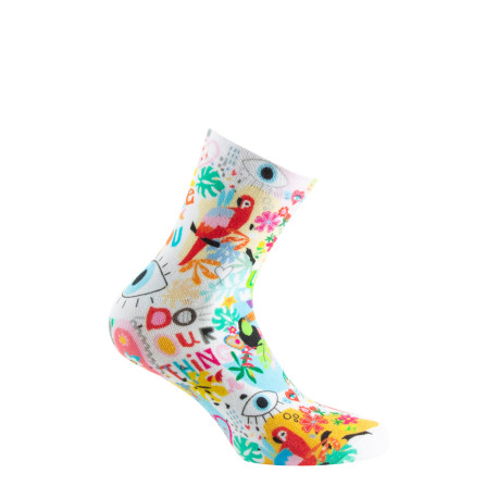 Socquette imprimée jungle en viscose de bambou
