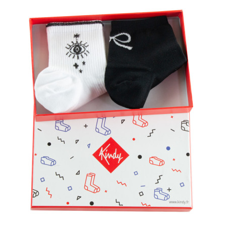 Coffret de 2 paires de socquettes en coton MADE IN FRANCE