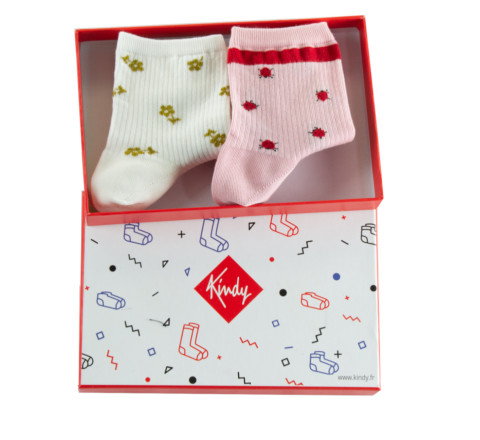Coffret de 2 paires de socquettes en coton MADE IN FRANCE