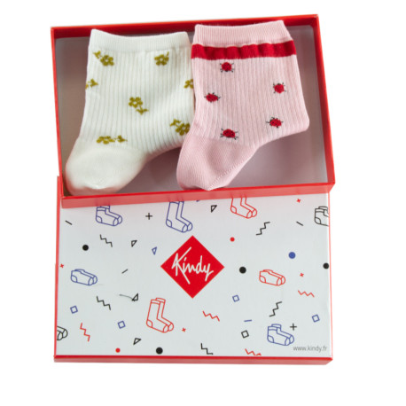Coffret de 2 paires de socquettes en coton MADE IN FRANCE