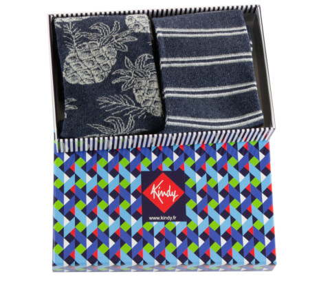 Coffret de 2 paires de mi-chaussettes en coton MADE IN FRANCE