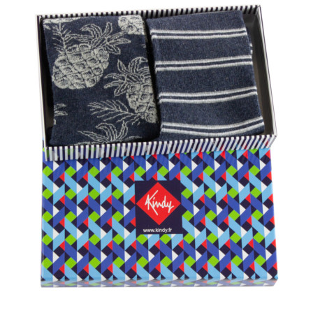 Coffret de 2 paires de mi-chaussettes en coton MADE IN FRANCE