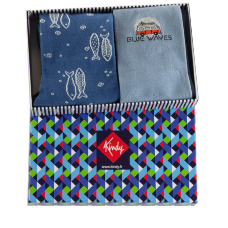Coffret de 2 paires de mi-chaussettes en coton MADE IN FRANCE