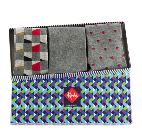Coffret de 3 paires mi-chaussettes coton homme Made in France