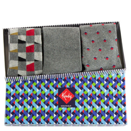 Coffret de 3 paires mi-chaussettes coton homme Made in France