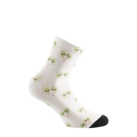 Socquette imprimée palmiers en viscose de bambou